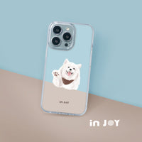 iPhone 16/15/14/13/12/SE3 笑臉天使薩摩耶犬 透明耐衝擊防摔手機殼