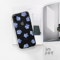 iPhone 16/15 手機殼∣清新藍色亞麻花 MagSafe 磁吸手機殼