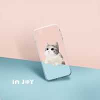 iPhone 16/15/14/13/12/SE3 萌萌療癒喵星人 透明耐衝擊防摔手機殼