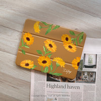 iPad 12.9/Air5/iPad 9/mini 6系列 溫柔金盞花皮革平板保護套