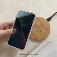 客製化禮物 簡約似顏繪 木質無線充電器 Wireless Charger