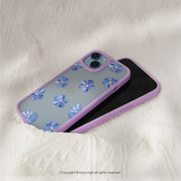 iPhone 16/15 手機殼∣清新藍色亞麻花 MagSafe 磁吸手機殼