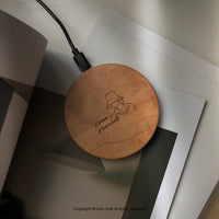 客製化禮物 簡約似顏繪 木質無線充電器 Wireless Charger