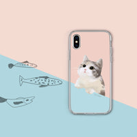 iPhone 16/15/14/13/12/SE3 萌萌療癒喵星人 透明耐衝擊防摔手機殼