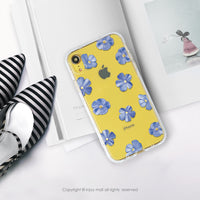 iPhone 16/15 手機殼∣清新藍色亞麻花 MagSafe 磁吸手機殼