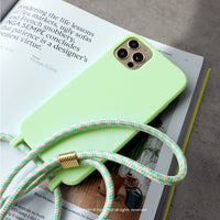 iPhone 11/11max/SE2/12/12mini 簡約Simplicity掛繩 薄荷綠 防摔手機殼