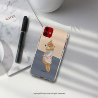 iPhone 16/15/14/13/12/SE3 靦腆柴柴 透明耐衝擊防摔手機殼