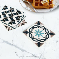 時尚家飾復古方型吸水杯墊 隔熱杯墊 隔熱墊 餐墊