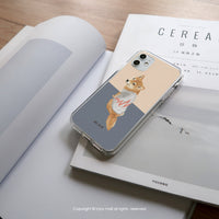 iPhone 16/15/14/13/12/SE3 靦腆柴柴 透明耐衝擊防摔手機殼