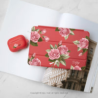 iPad 12.9/Air5/iPad 8/mini 5系列 初戀粉玫瑰皮革平板保護套