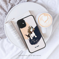 iPhone 14/14 Pro/13/12/11/SE3 開朗米格魯 耐撞擊磨砂邊框手機殼