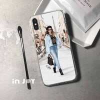 iPhone 16/15/14/13/12/SE3 巴黎女伶 透明耐衝擊防摔手機殼