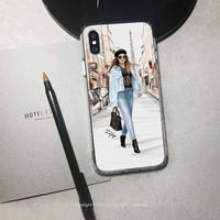 iPhone 16/15/14/13/12/SE3 巴黎女伶 透明耐衝擊防摔手機殼