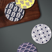 時尚家飾經典圖紋圓型吸水杯墊 隔熱杯墊 隔熱墊 餐墊