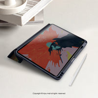 iPad case 12.9/Air5/iPad 9/mini 7 理性與感性 附筆槽平板保護套