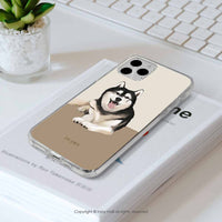 iPhone 16/15/14/13/12/SE3 微笑哈士奇 透明耐衝擊防摔手機殼