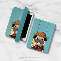 iPad 12.9/Air5/iPad 9/mini 6系列 度假噗噗 皮革平板保護套